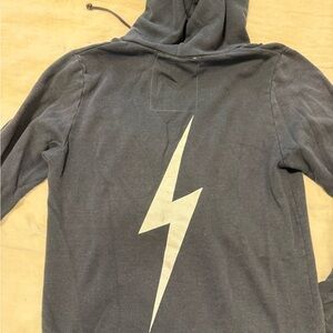 Aviator Nation charcoal lightning bolt zip-up hoodie